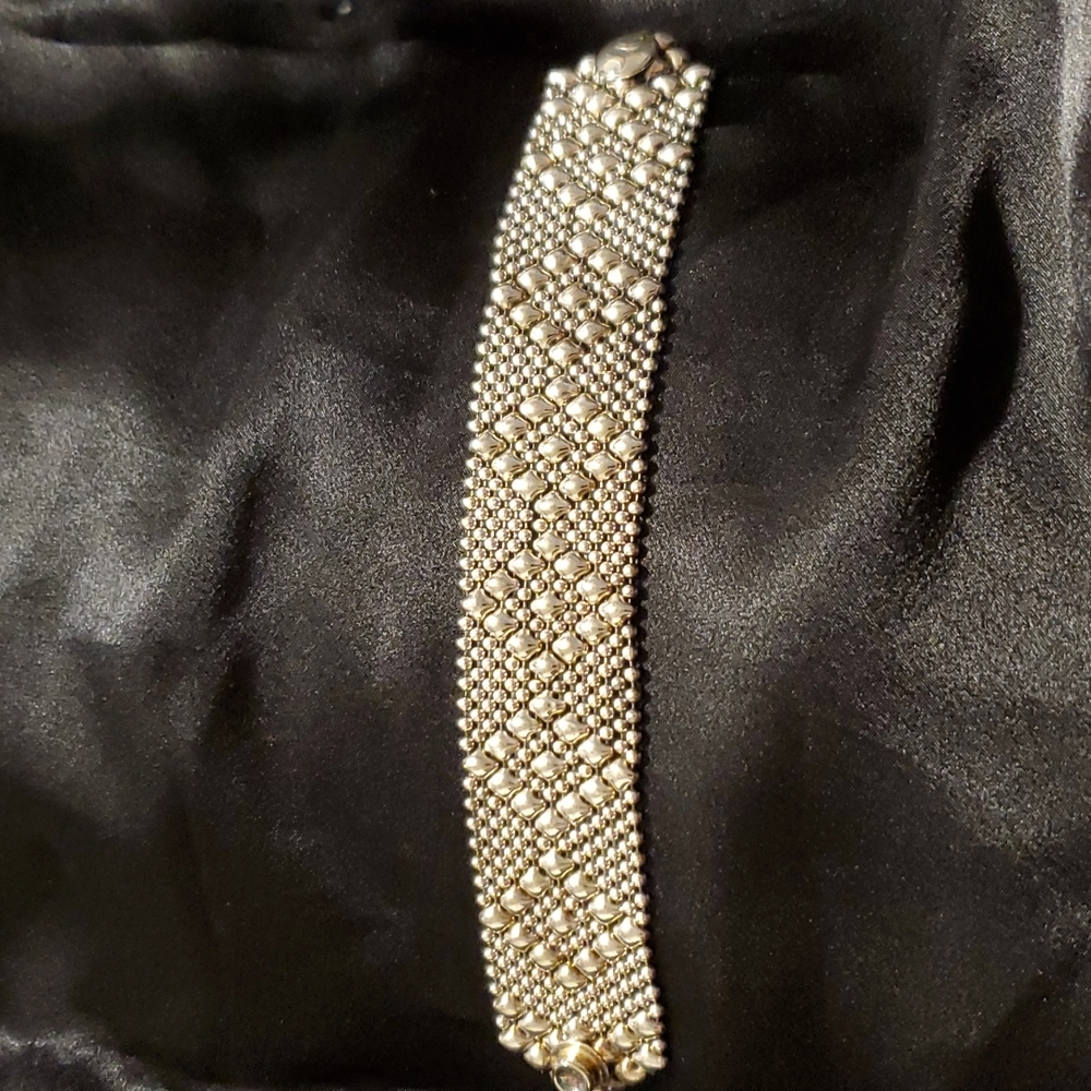 Wrist cuff, silver, heavy snap closure, 7 inche, NWOTs